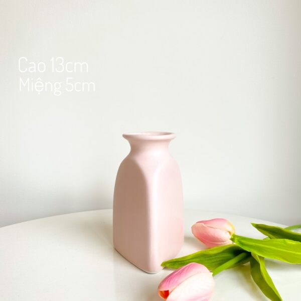 Lọ hoa mini men bóng màu hồng pastel - Ảnh 6