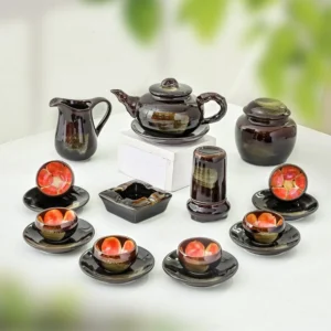 Bộ ấm chén hỏa biến lòng hoa