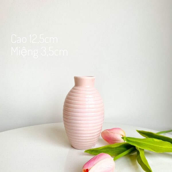 Lọ hoa mini men bóng màu hồng pastel - Ảnh 5