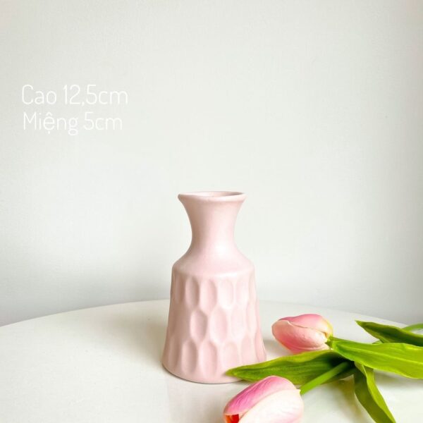 Lọ hoa mini men bóng màu hồng pastel - Ảnh 8