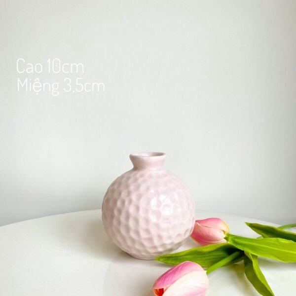 Lọ hoa mini men bóng màu hồng pastel - Ảnh 4