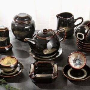 bộ ấm chén hỏa biến đen tuyền