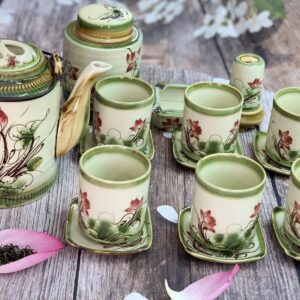 Bộ ấm tích họa tiết hoa sen thủ công sang trọng