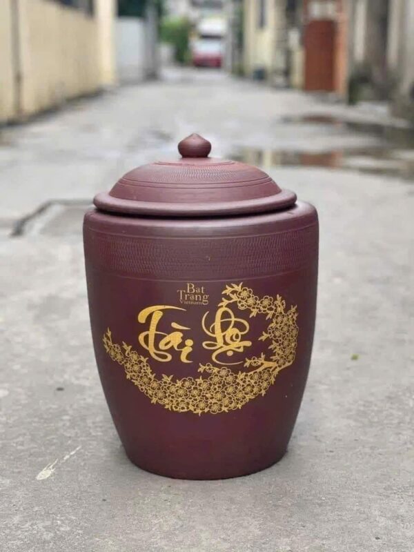 Chum đựng gạo – Hũ gạo tài lộc gốm sứ Bát Tràng