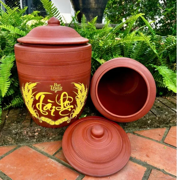 Chum đựng gạo – Hũ gạo tài lộc gốm sứ Bát Tràng - Ảnh 4
