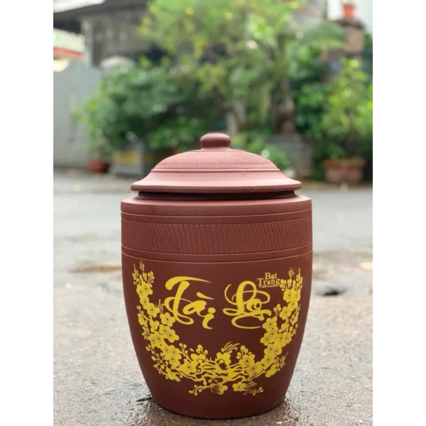 Chum đựng gạo – Hũ gạo tài lộc gốm sứ Bát Tràng - Ảnh 2