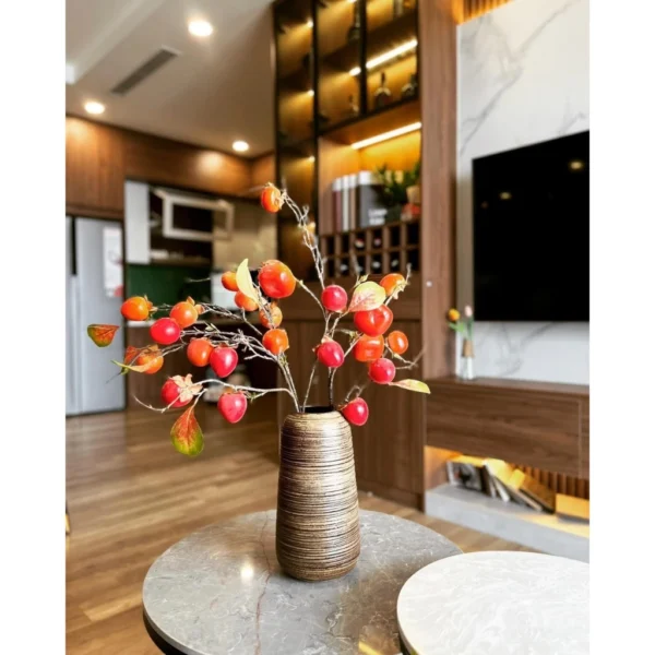 Bình Hoa Đu Đủ Men Thổ Cẩm Gốm Bát Tràng - Ảnh 4